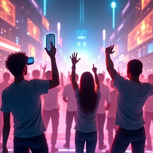 Mehrere Personen interagieren in einem virtuellen Spiel.