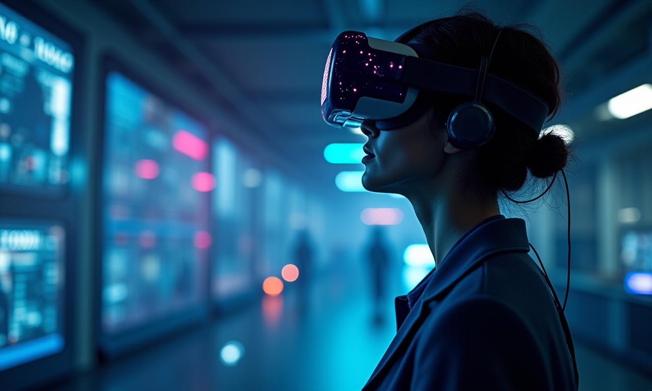 Professioneller Anwender in einer immersiven industriellen VR-Simulation.